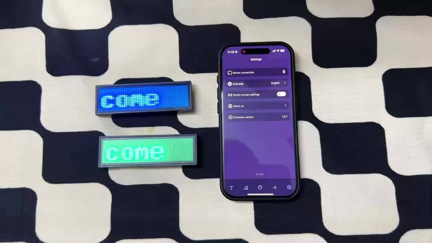 Programmable LED Badge Bluetooth App Controlled – Rechargeable Scrolling Text & Logo Display, 48x12 Pixel LED Name Tag for Events, Trade Shows, Restaurants, Parties & Gifts