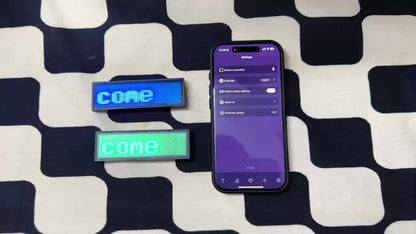 Programmable LED Badge Bluetooth App Controlled – Rechargeable Scrolling Text & Logo Display, 48x12 Pixel LED Name Tag for Events, Trade Shows, Restaurants, Parties & Gifts