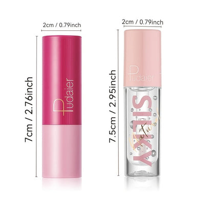 Two-in-One Lip Liner and Lip Oil Duo with Precision Pencil Tip and Gloss Finish for Everyday Makeup