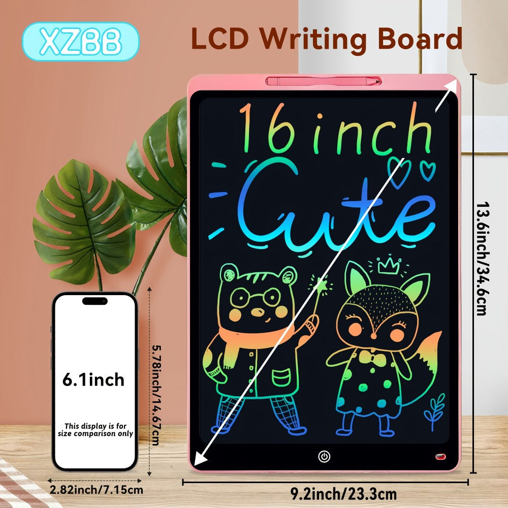 Large LCD Drawing Tablet for Kids 16 & 20 Inch – Colorful Erasable Electronic Doodle Board Reusable Writing Pad | Educational Art Toy Birthday Christmas Gift | Blue Pink Black