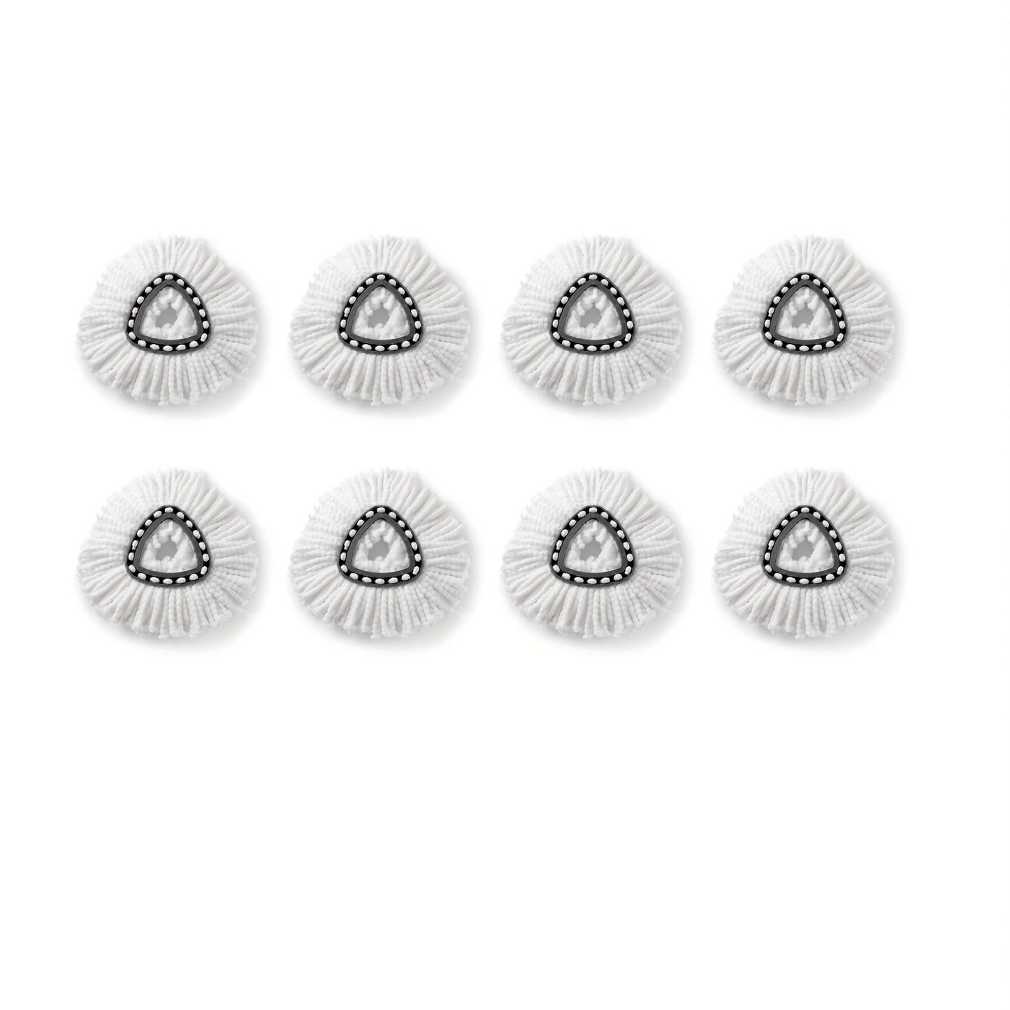Microfiber Spin Mop Replacement Heads 8 Pack, 360° Universal Mop Refills for Standard Spin Mop Buckets, Machine Washable Reusable Mop Pads for Hardwood, Tile, Laminate & Marble Floors – Round & Triangle