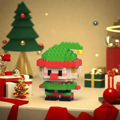 Building Block Set Christmas Mini Figures, 1052 Pieces Across 6 Boxes with Santa, Elf, Reindeer, Snowman and Tree Models