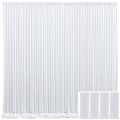 Backdrop Curtains 4 Pack 59x118 Inch – Wrinkle-Resistant Non-Transparent Party Decoration Fabric with Pole Pocket, Machine Washable & Reusable for Wedding, Birthday, Christening, Graduation & Holiday Events