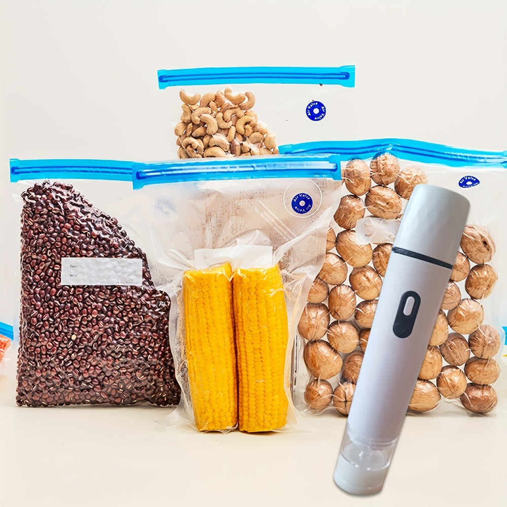 Handheld Vacuum Sealer with USB Cable and 15- or 30-Bag Storage Kit for Compact Kitchen Use