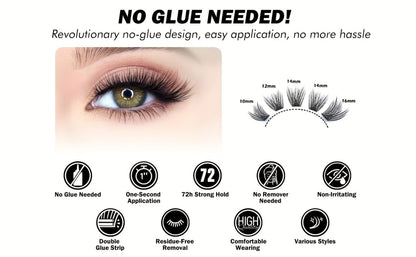156-Piece Mixed Self-Adhesive Lash Cluster Tray with Black Tweezers and Spoolie Brush in Mixed Style
