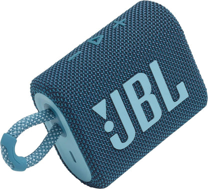 JBL Go 3 IP67 Waterproof Portable Bluetooth Speaker, Big Audio & Punchy Bass, 5-Hour Playtime, USB-C Fast Charge, Rugged Fabric Design with Carry Loop for Outdoor Travel Beach Shower