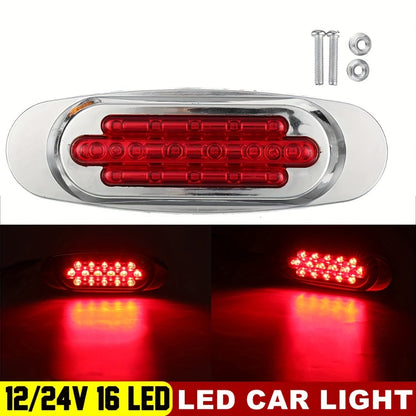 LED Side Marker Lights 4-Pack for Truck Trailer 16 LEDs Dual Mode Steady-On & Flash – 12-24V Universal Fit Front Rear Side Marker Lamp in Red White Blue Green Yellow