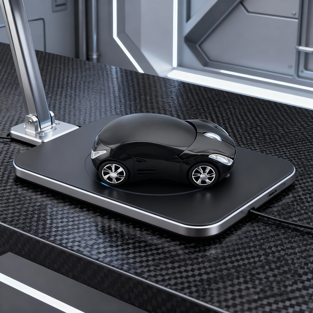 Novelty Car-Shaped Wired USB Optical Computer Mouse in Black or Red for Desktop and Laptop Use