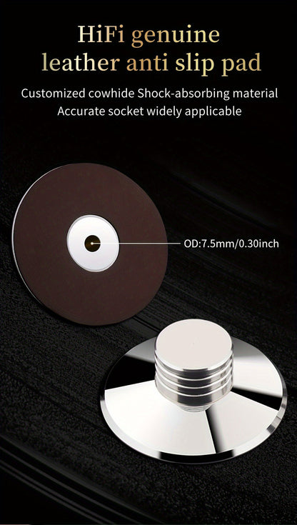 Vinyl Record Weight Stabilizer, 79 mm Metal Turntable Clamp in Solid or Four-Hole Black, Silvery and Golden Options