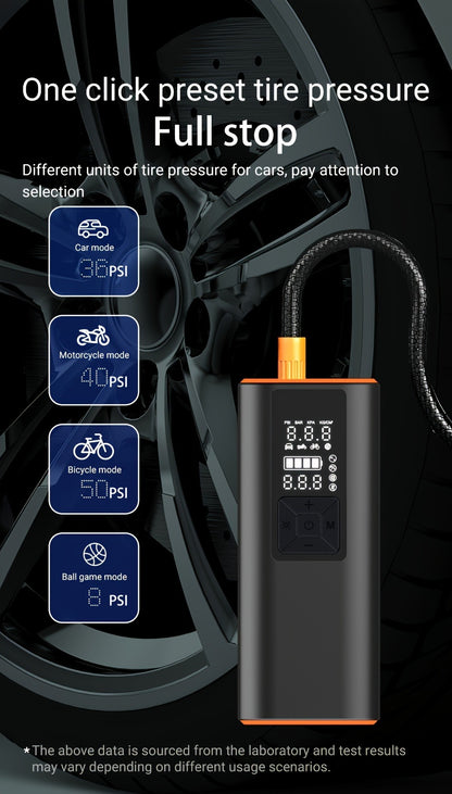 150 PSI Cordless Tire Inflator with 6000mAh Battery, Digital Pressure Gauge, LED Light and USB-C Charging
