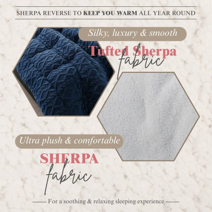 Double-Sided Plush Comforter with 400–450 GSM Pictured Weight, Four Colors and Twin XL to King Sizes
