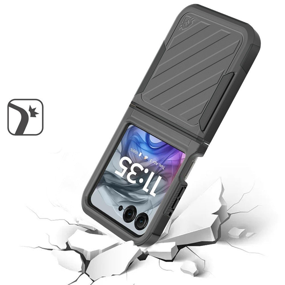 Phone Case Navy Dual-Layer PC and TPU Cover with Wireless Charging Support for Motorola Razr 2024