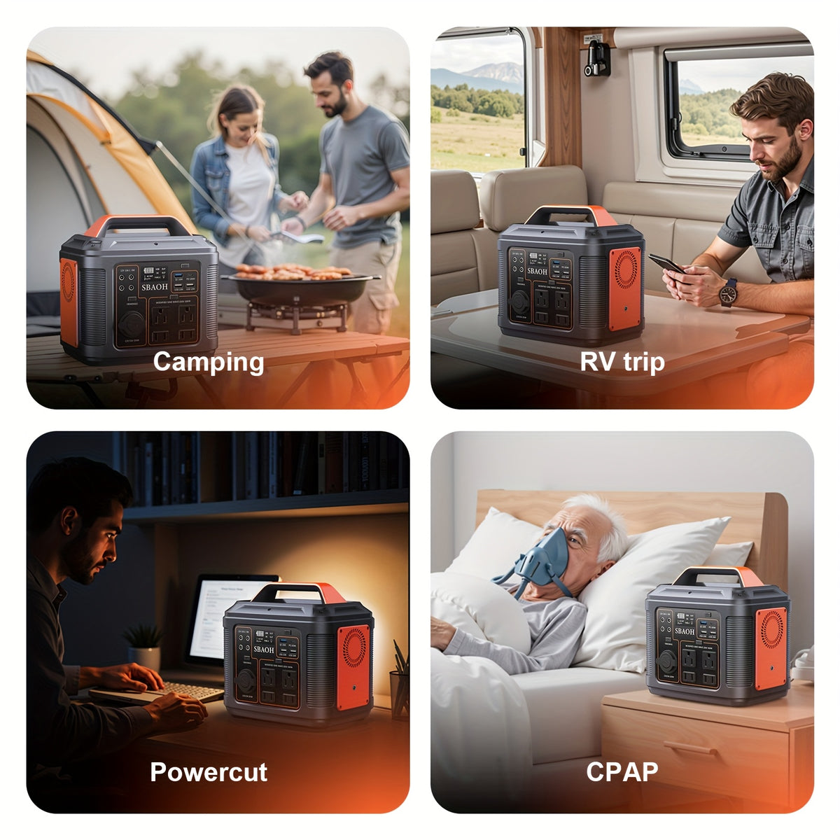 Portable Power Station 300W 296Wh - 13 Outputs, AC/USB-C PD100W/QC3.0/DC, LED Flashlight, for Camping, Road Trips, Emergency & Home Backup Power