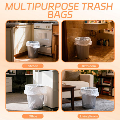 13-Gallon White Garbage Bags in 26, 62 or 104-Count Roll Options for Kitchen, Bathroom and Household Waste Bins