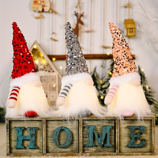 Decorative Figurines Set of 3 Holiday Home Decor Collectible Statues for Living Room Bedroom Office Shelf Christmas Birthday Mothers Fathers Day Gift Red Golden Green