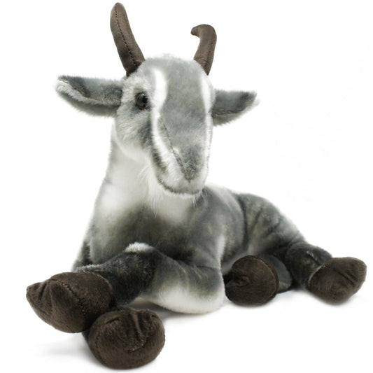 Stuffed Animal Patrick Pygmy Goat in 18-Inch Size with Acrylic Plush Fabric and Source-Listed Care