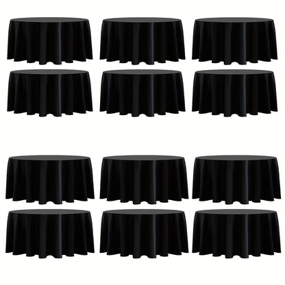 120-Inch Round Tablecloth Multipacks in Black or White with Six-, Twelve- or Eighteen-Piece Options