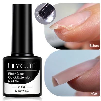 Clear Fiberglass Builder Gel 3-Pack, 7ml Bottles for Broken Nail Repair and Extensions with UV or LED Lamp Curing
