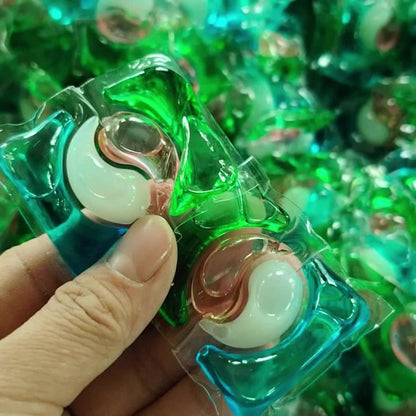 Blue-and-Green Laundry Detergent Gel Pods in Three Available Package Weight and Color Combinations