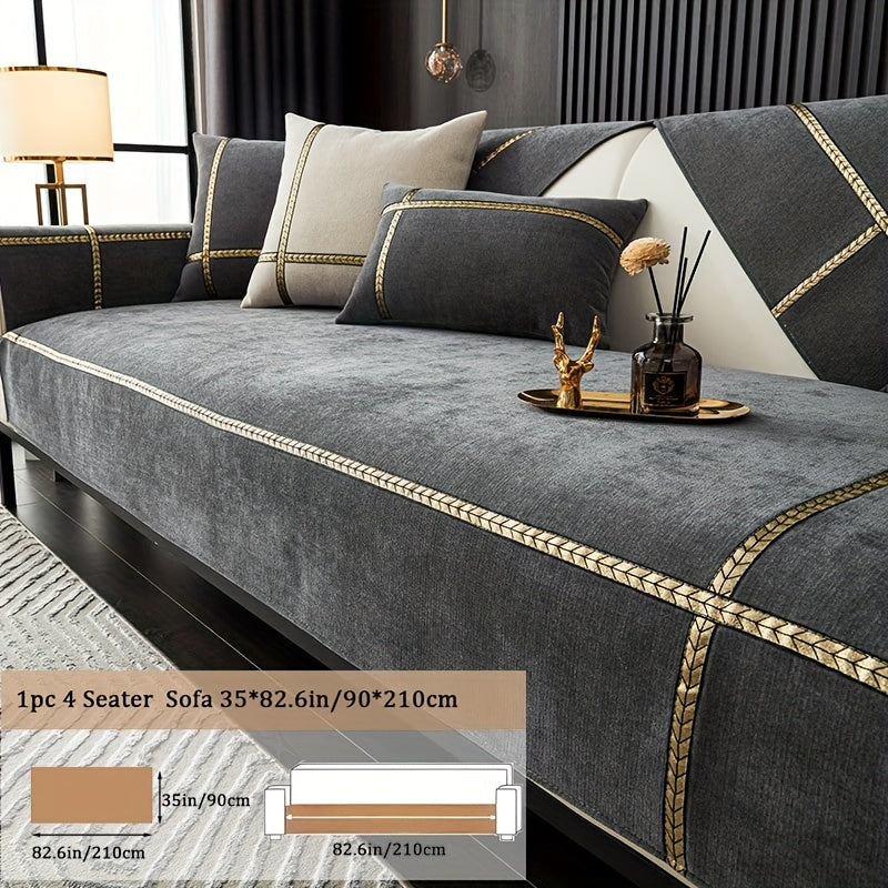 Sofa Cover 350 GSM Chenille Knit Panels for Single Seat, Armrest and 2, 3 or 4-Seater Sofa Sections