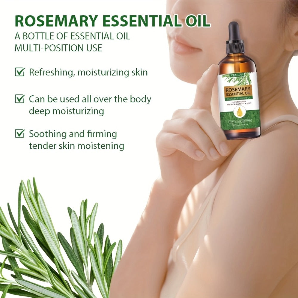 Essential Oil Rosemary External-Use Dropper Bottle with 1-Piece, 2-Piece or 1.01oz Listed Options