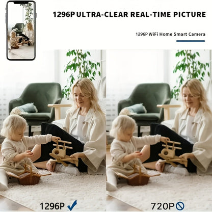 Indoor Security Camera 4-Pack with 1296P Video, Dual-Band WiFi, 360° Rotation and Two-Way Audio