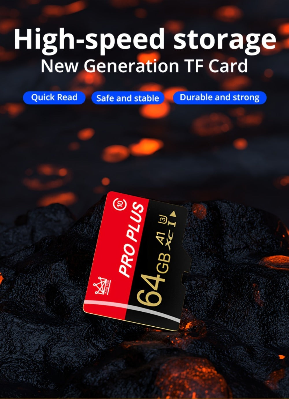 MicroSD Memory Card 3-Pack in 64MB, 128MB, 256MB or 512MB Capacity Options with Matching SD Adapters