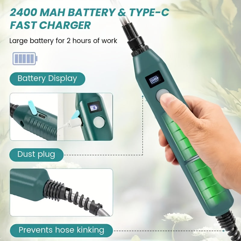 8-Liter Battery Garden Sprayer with Type-C Charging, Telescoping Wand and Three Adjustable Nozzles