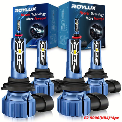 LED Headlight Bulbs Kit 4pcs, 80W 20000LM 6000K Super Bright White High & Low Beam Fog Lamp Replacement for H11+H11 / 9006+9006, Plug-and-Play 12-24V, 50000Hr Lifespan