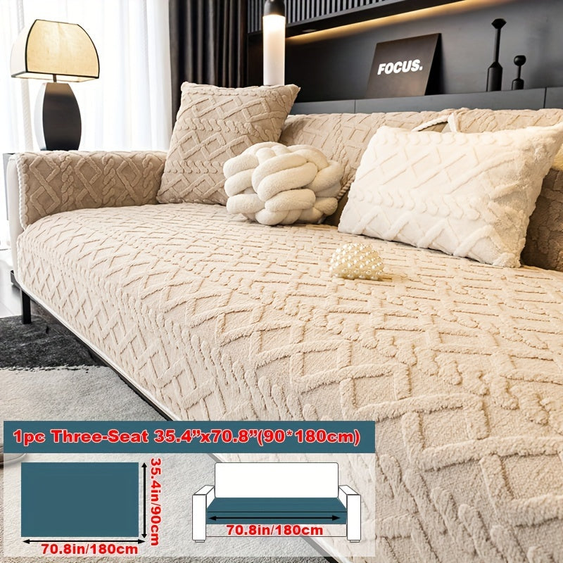 Sofa Cover Plush-Texture Modular Panels for Single to 4 Seats, Backrest, Armrest or Throw Pillow