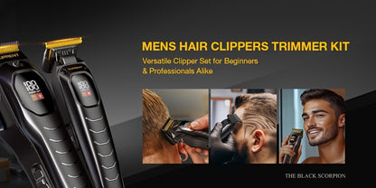 Hair Clippers & Beard Trimmer Set for Men - SUPRENT Professional Cordless Grooming Kit with T-Blade Trimmer