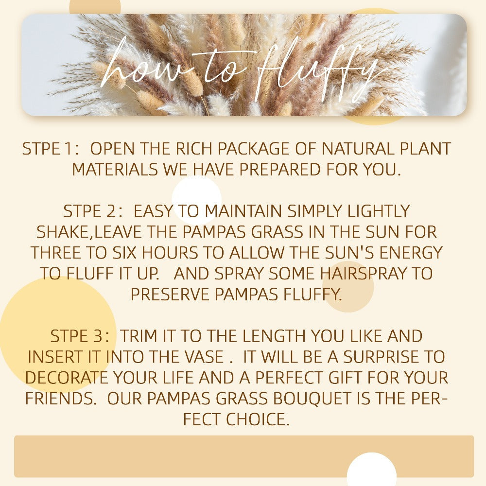 Pampas Grass Decor 120pcs Natural Dried Floral Arrangement Boho Bouquet for Wedding for Entryways, Bedrooms and Living Spaces