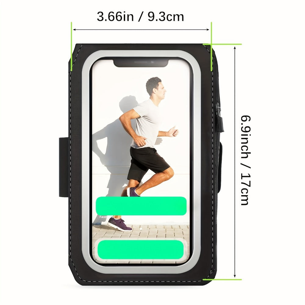 Running Armband Phone Case Sweatproof with Touch Screen Face ID Access & Storage Pocket for an Everyday Personal Care Routine