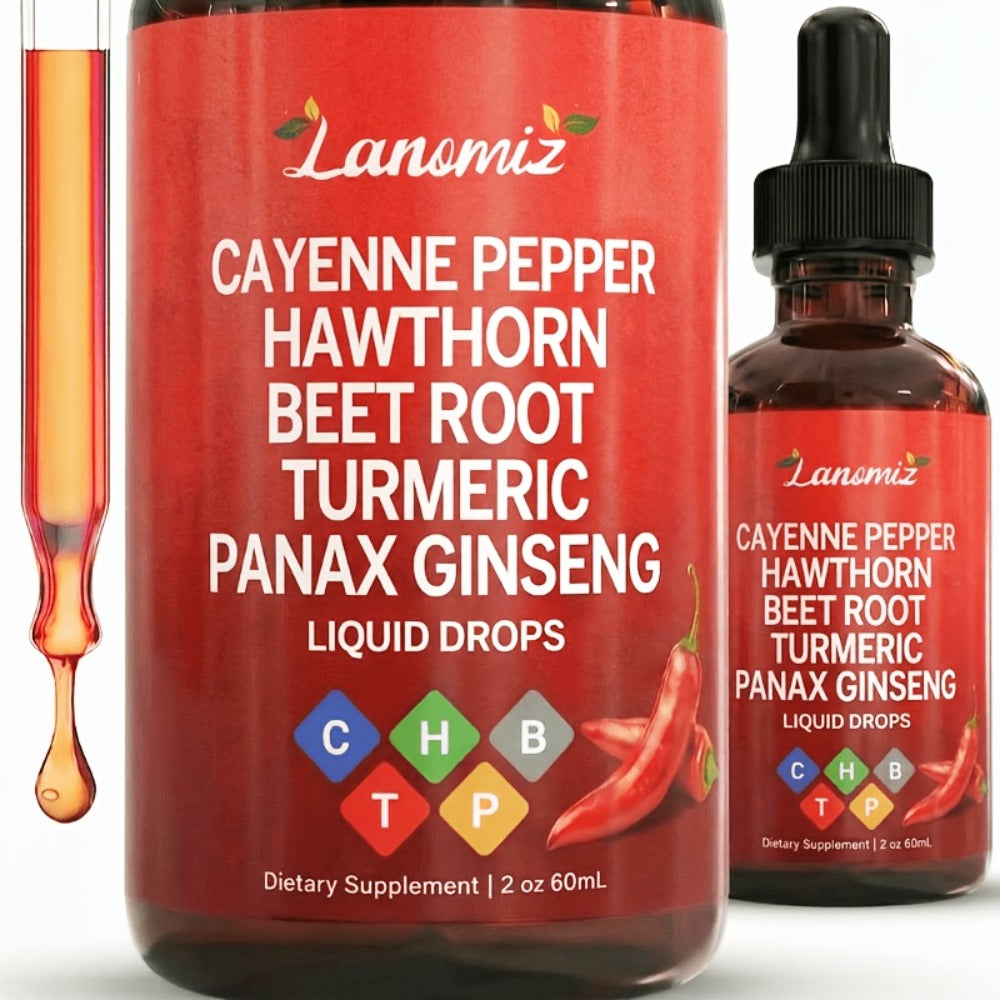 Cayenne Pepper Herbal Liquid Drops in 2-Fl-Oz Bottles with One-, Two- or Three-Bottle Options