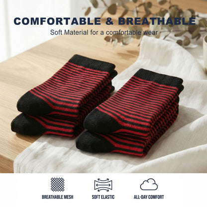 Four-Pair Extra-Wide Crew Sock Set in Mixed Colors with Non-Binding Cuffs and L or XL Size Options