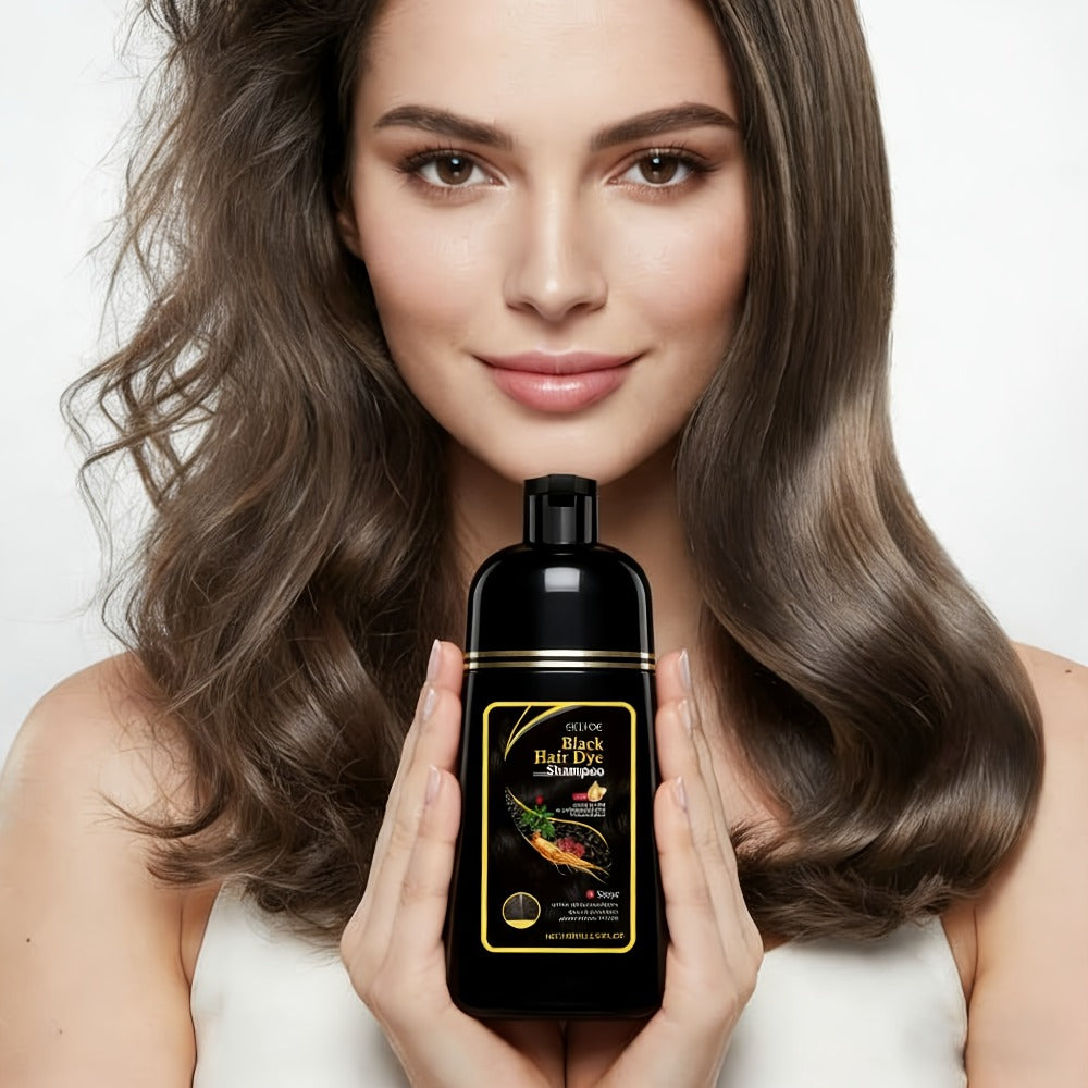Natural Gray Hair Coverage Shampoo 6PCS Set 3-in-1 Darkening Formula – No Ammonia Color Restorer for Black & Brown Hair, Shampoo Conditioner & Color in One, 3.38oz Each for Men & Women