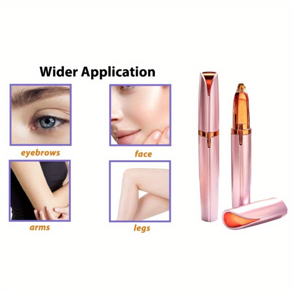 Two-Piece Rechargeable Eyebrow Trimmer Set in Pink, White or Three Colorful Finish Options for Facial Grooming
