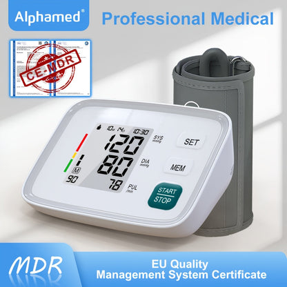 Blood Pressure Monitor by ALPHAMED U80E, Upper-Arm Digital Device with Large Display and 2 x 90 Memory