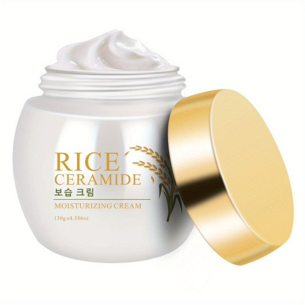 Face Cream Rice Ceramide 130g Formula with Hyaluronic Acid, Glycerin and Day or Night Moisturizing Use