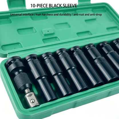 1/2 Inch Deep Impact Socket Set – Chrome Vanadium Steel for Tire Removal, Mechanical Repairs & Car Maintenance | Compatible with Electric & Pneumatic Impact Drills | Green & Black Case
