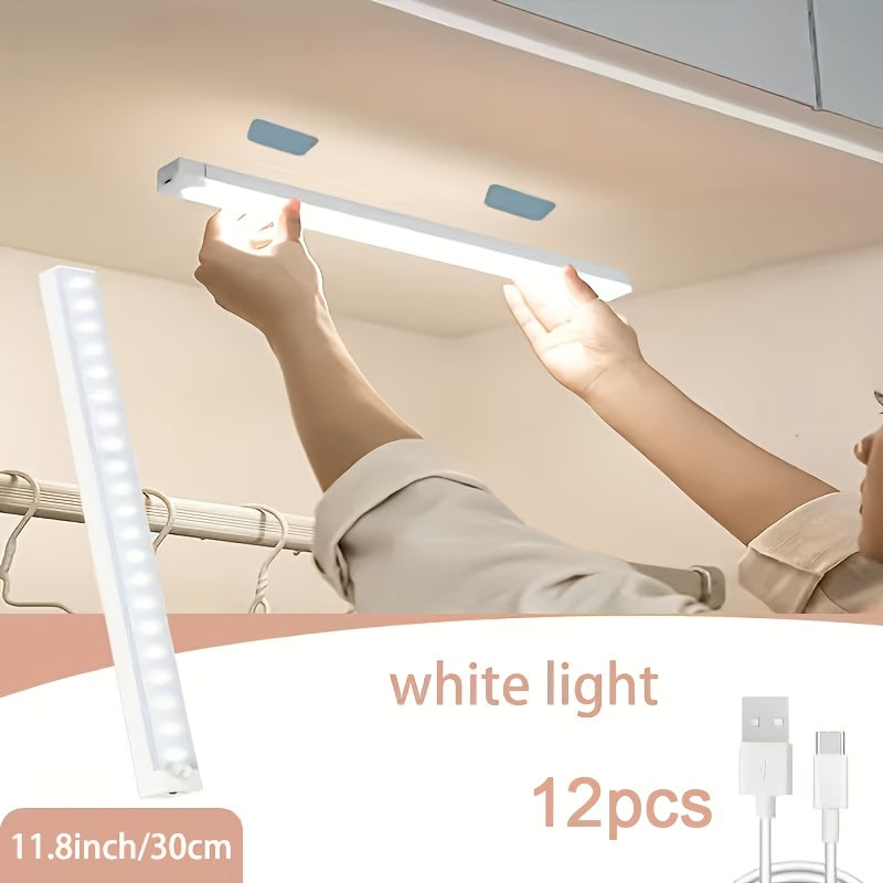 USB-C Rechargeable Motion Sensor LED Light Bar Sets in 10, 20 or 30cm Sizes and 6-, 9- or 12-Packs