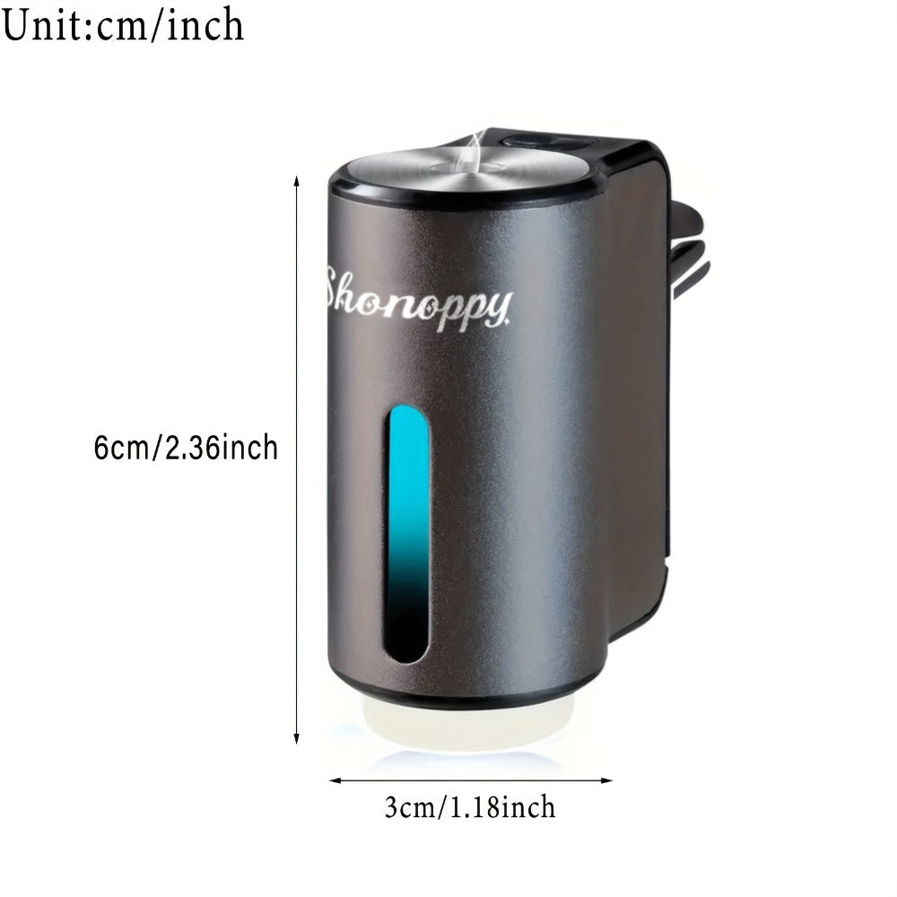 Waterless Car Air Freshener Diffuser Vent Clip USB Charging – 3 Intensity Levels, Lasts 45 Days, 3 or 6 Perfume Bottles, Portable Scent Diffuser for Car Home Office, Blue Red Grey Cologne Luxury CC