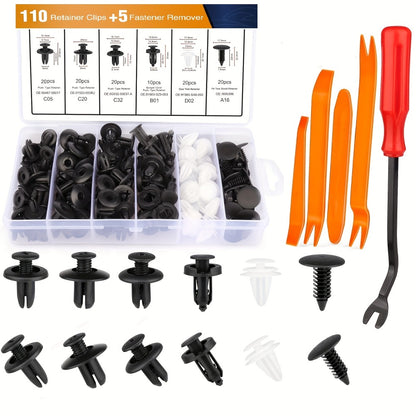 Car Trim Removal Tool Kit – Scratch-Free Plastic Pry Tool Set for Door Panels, Dashboards, Clips, Moldings & Interior Trim, 8-Piece & 115-Piece Sets for Auto Interior Repair
