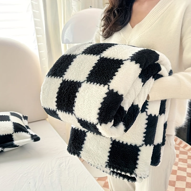 Plaid and Panda Flannel Blanket with Six Design Labels and Four Sizes from 39.37 x 59.06 to 78.74 x 90.55 Inches