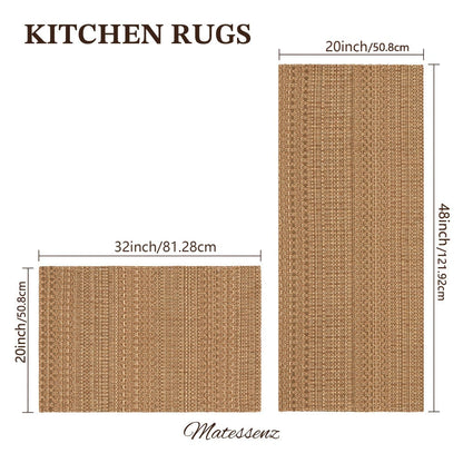 Washable Area Rug Non-Slip Rubber Backed Braided Woven Cotton Kitchen Mat Indoor Entryway Living Room Bedroom Floor Rug Multi-Size