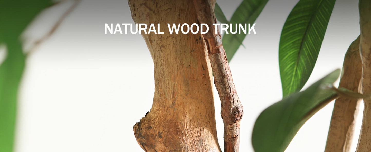 Artificial Ficus Tree Tall Fake Potted Plant Natural Wood Trunk Lifelike Silk Leaves 4FT 5FT 6FT 7FT Indoor Outdoor Living Room Bedroom Office Home Decor No Maintenance