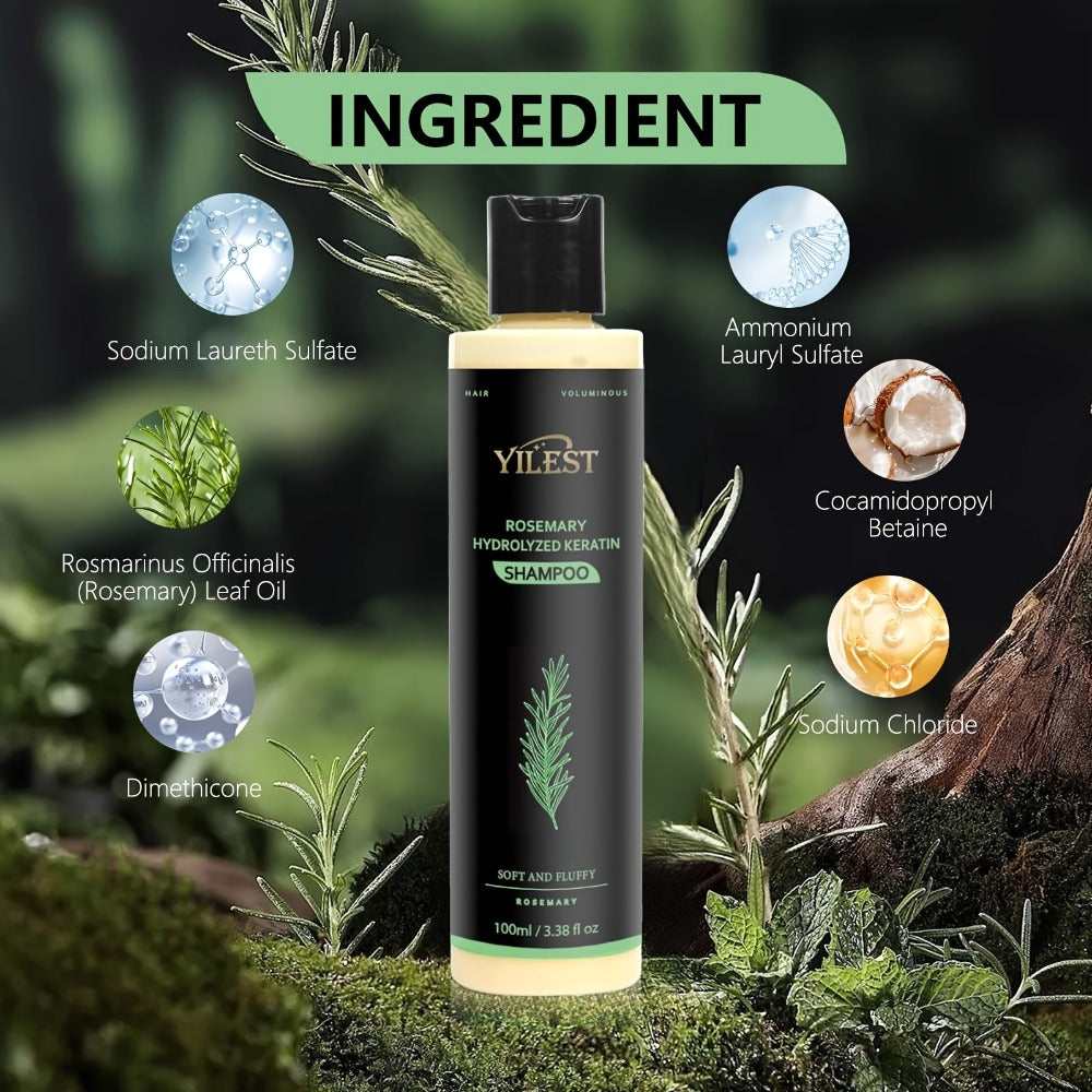 Rosemary Shampoo for hair care & Volume — Enriched with Rosemary Extract, Amino Acids & Plant Squalane | Strengthening, Moisturizing &