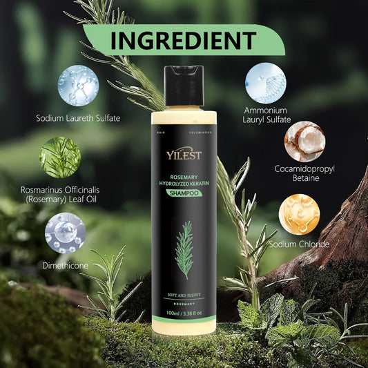 Rosemary Shampoo for Hair Growth & Volume — Enriched with Rosemary Extract, Amino Acids & Plant Squalane | Strengthening, Moisturizing & Scalp Stimulating | All Hair Types | Available in 3 & 4-Pack