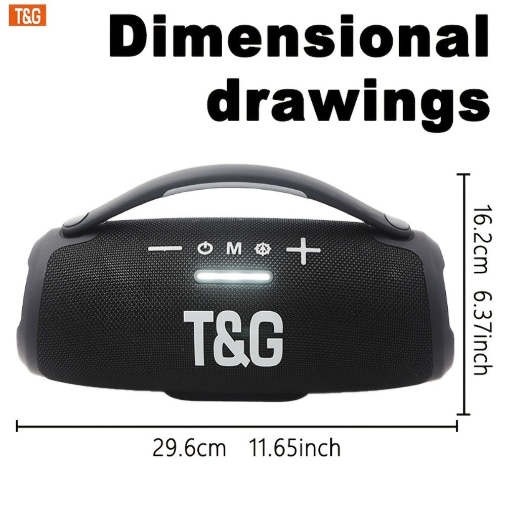 Portable Bluetooth Speaker TG418 with 3000mAh Battery, EQ, LED Lights, Type-C, TF, USB and AUX
