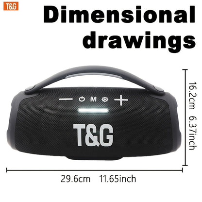 Portable Bluetooth Speaker TG418 with 3000mAh Battery, EQ, LED Lights, Type-C, TF, USB and AUX